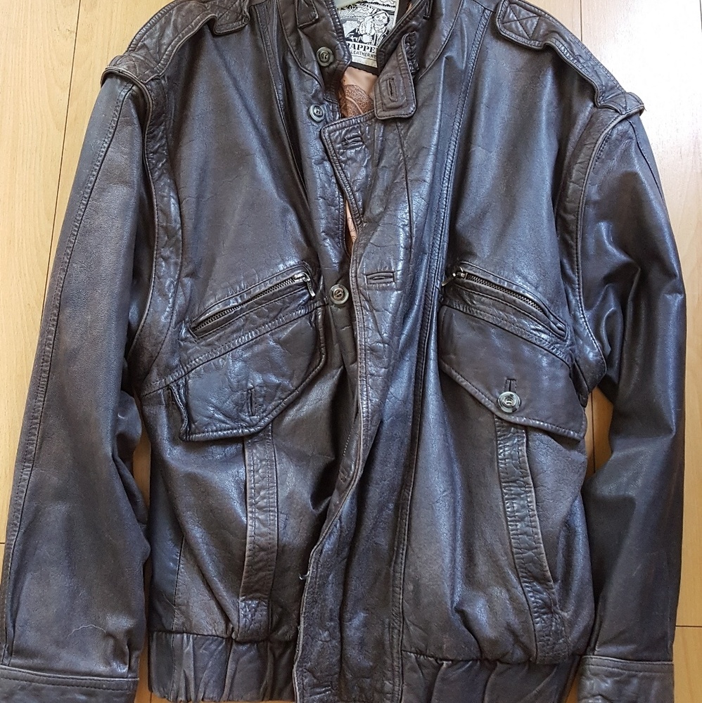 Trapper men's real leather jacket lamb brown